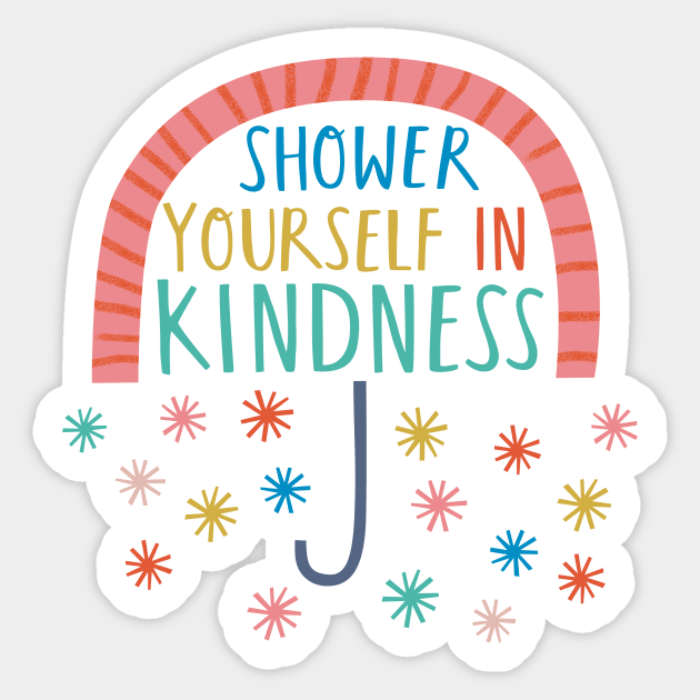 Kindness Shower Sticker by Rosalind Maroney Illustration